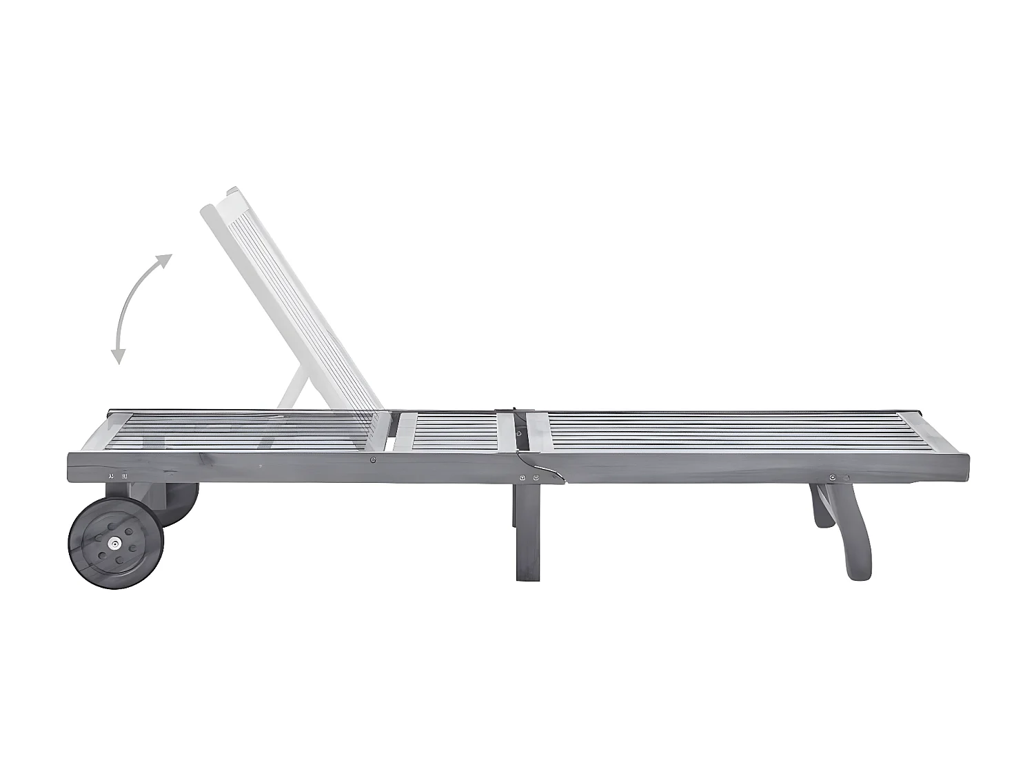 Bain de soleil de jardin avec coussin Gris Bois d'acacia solide SEF97540