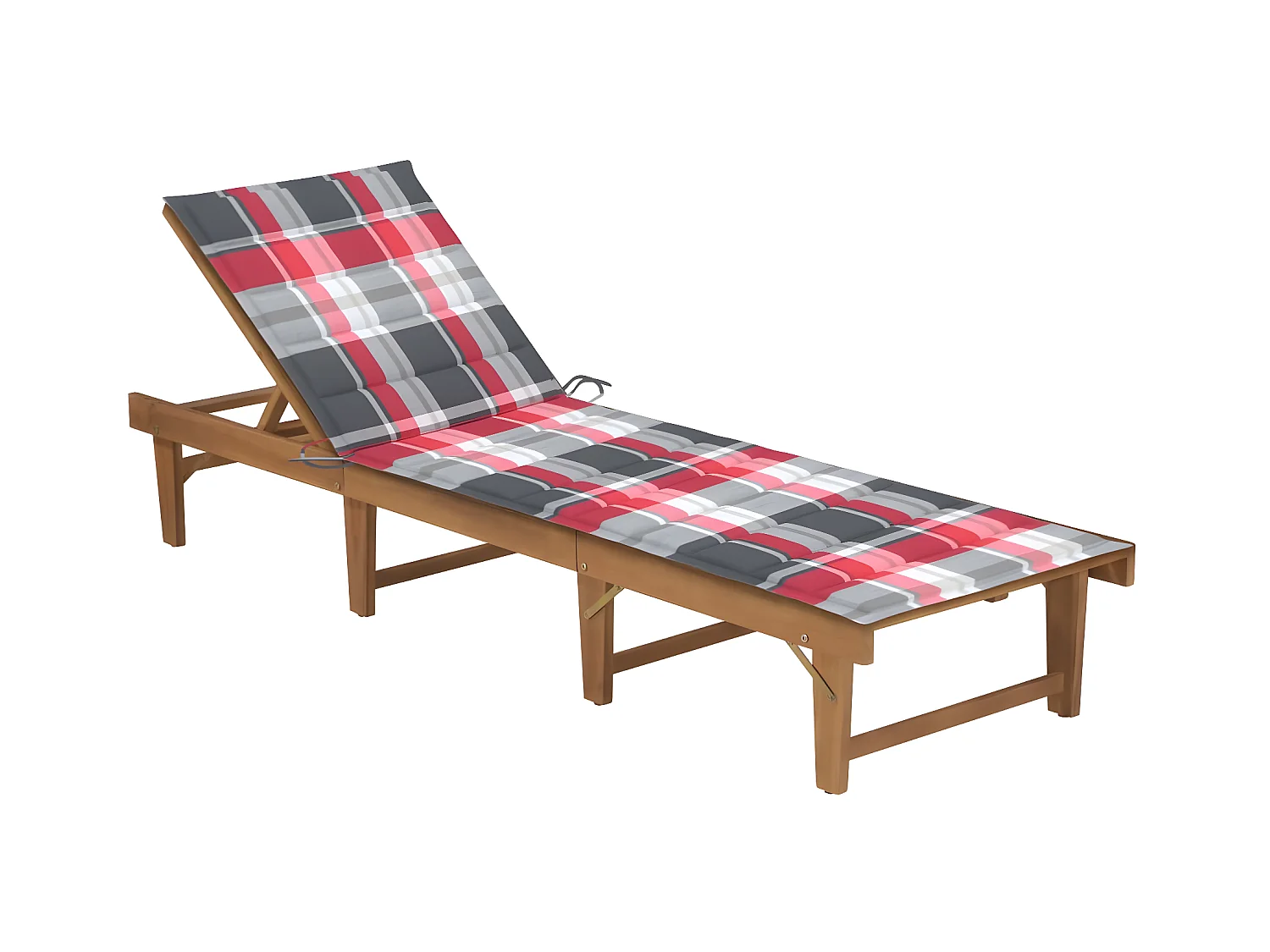 Bain de soleil pliable avec coussin Bois d'acacia solide SEF84566