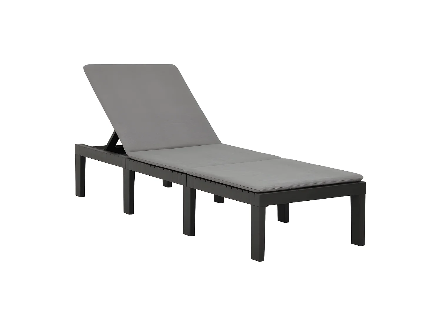 Bain de soleil avec coussin Plastique Anthracite SEF30614