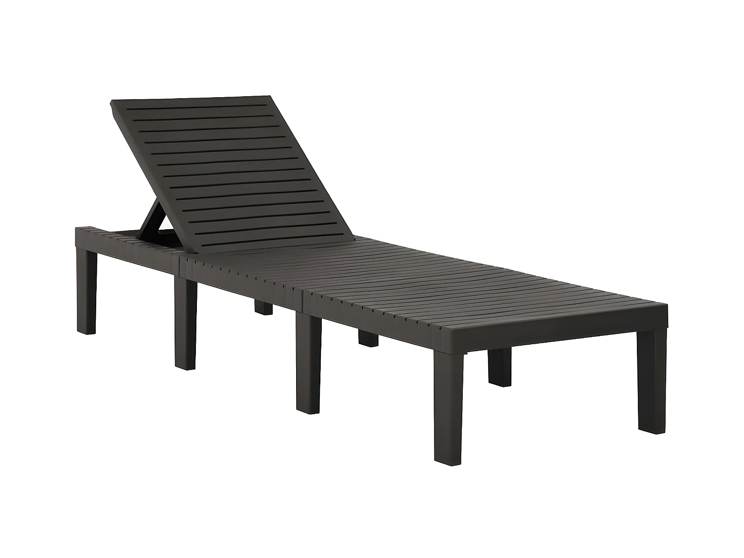 Bain de soleil avec coussin Plastique Anthracite SEF30614