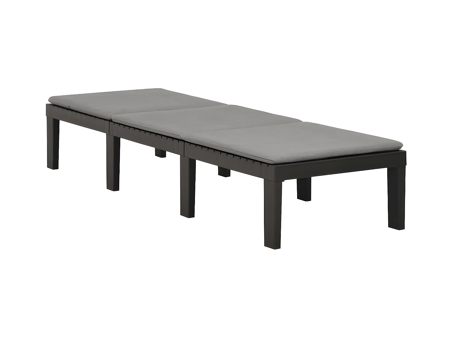 Bain de soleil avec coussin Plastique Anthracite SEF30614