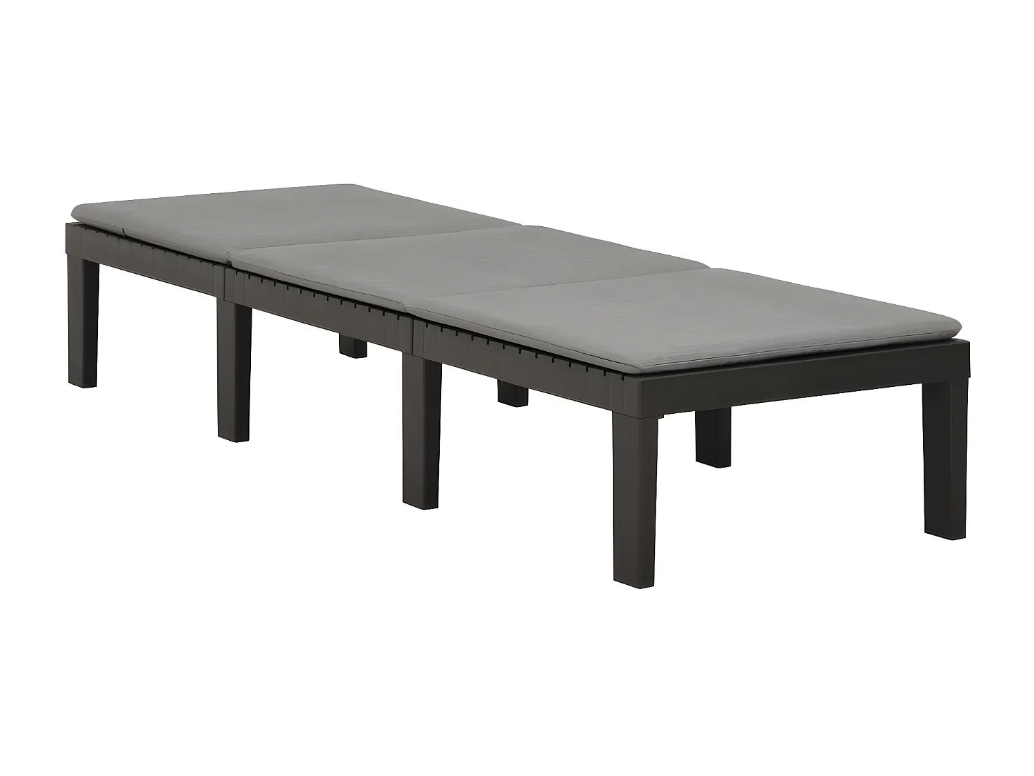 Ligbed met kussen kunststof antracietkleurig NL352213