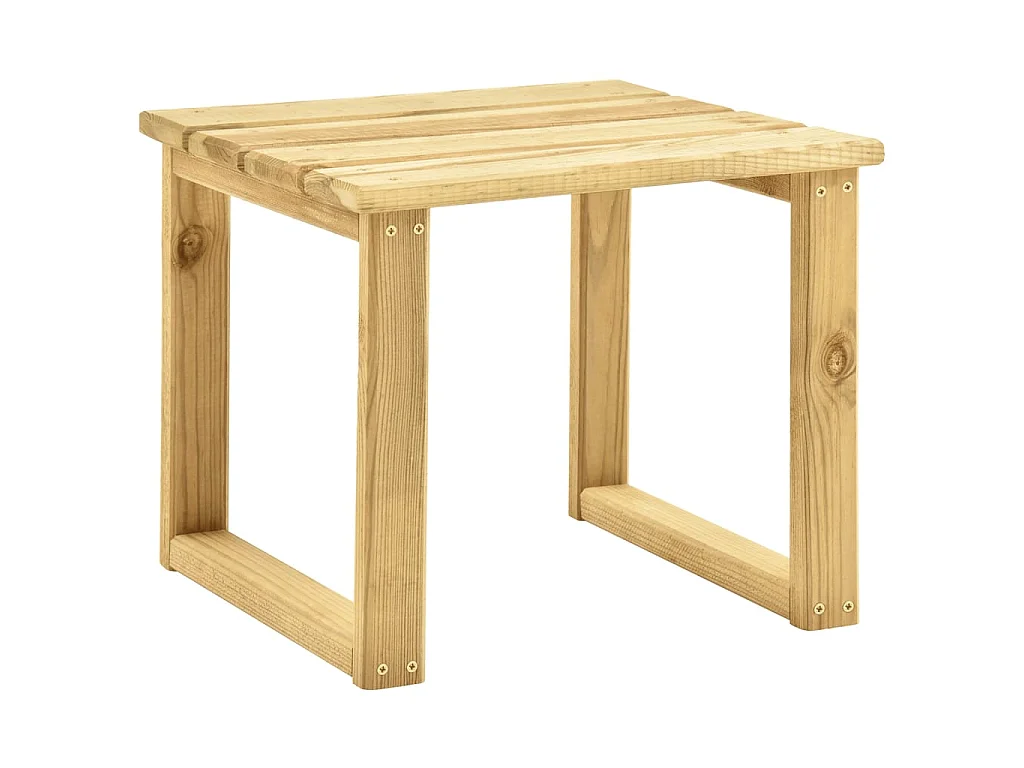 Tumbona de jardín con mesa y cojín de madera de pino impregnada ES10669