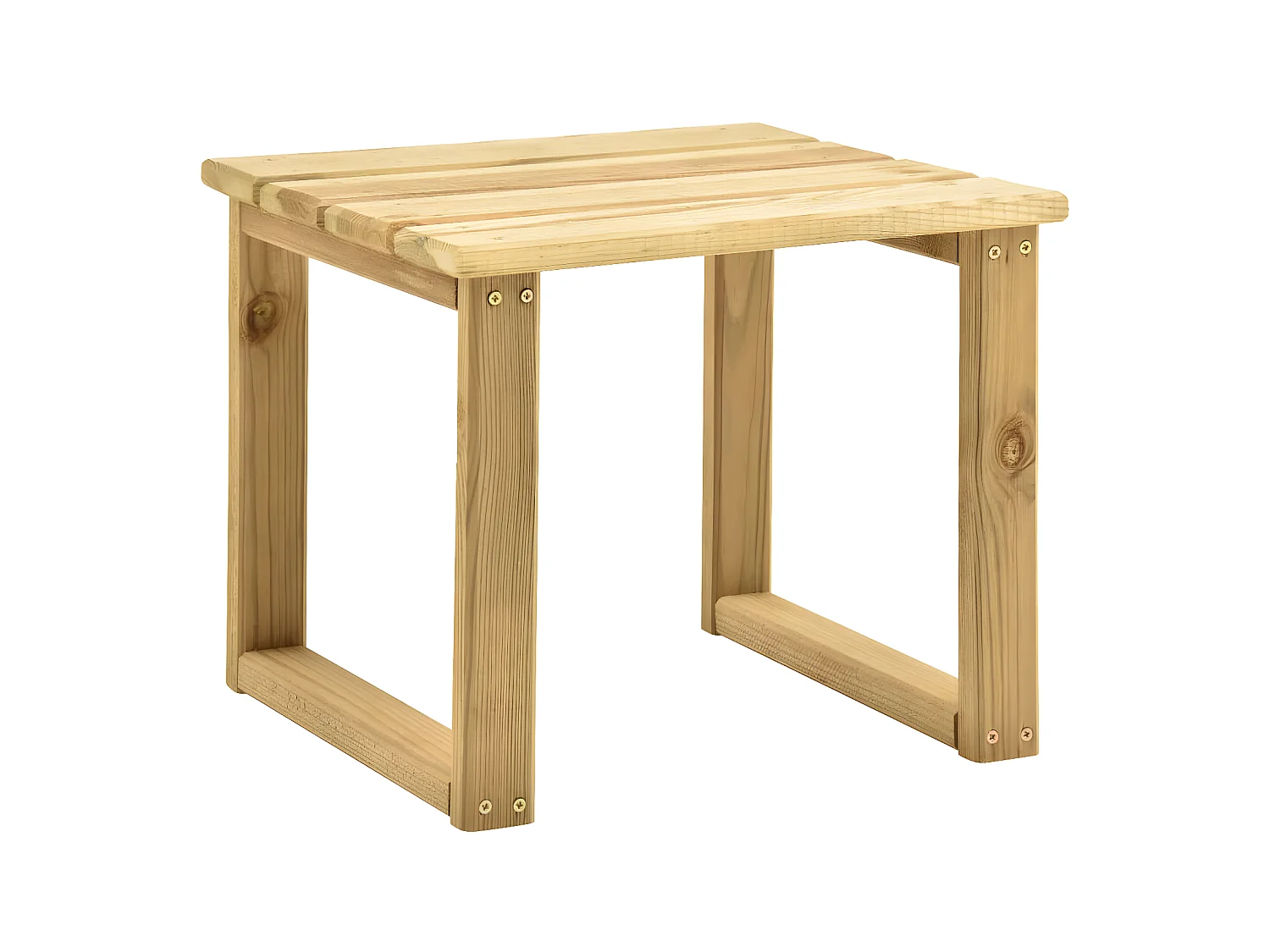 Tumbona de jardín con mesa y cojín de madera de pino impregnada ES49989