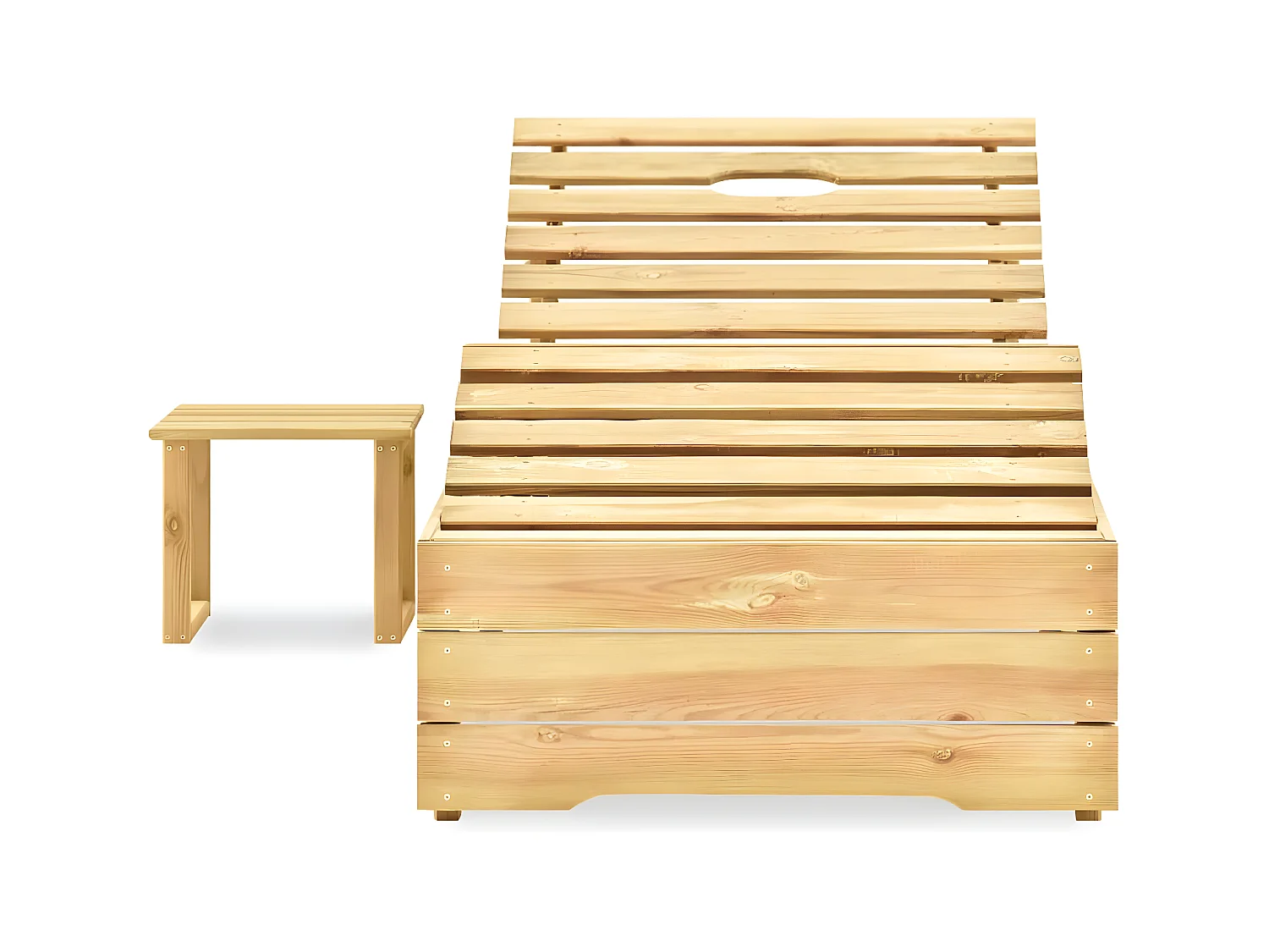 Bain de soleil avec table Bois de pin imprégné de vert SEF23516