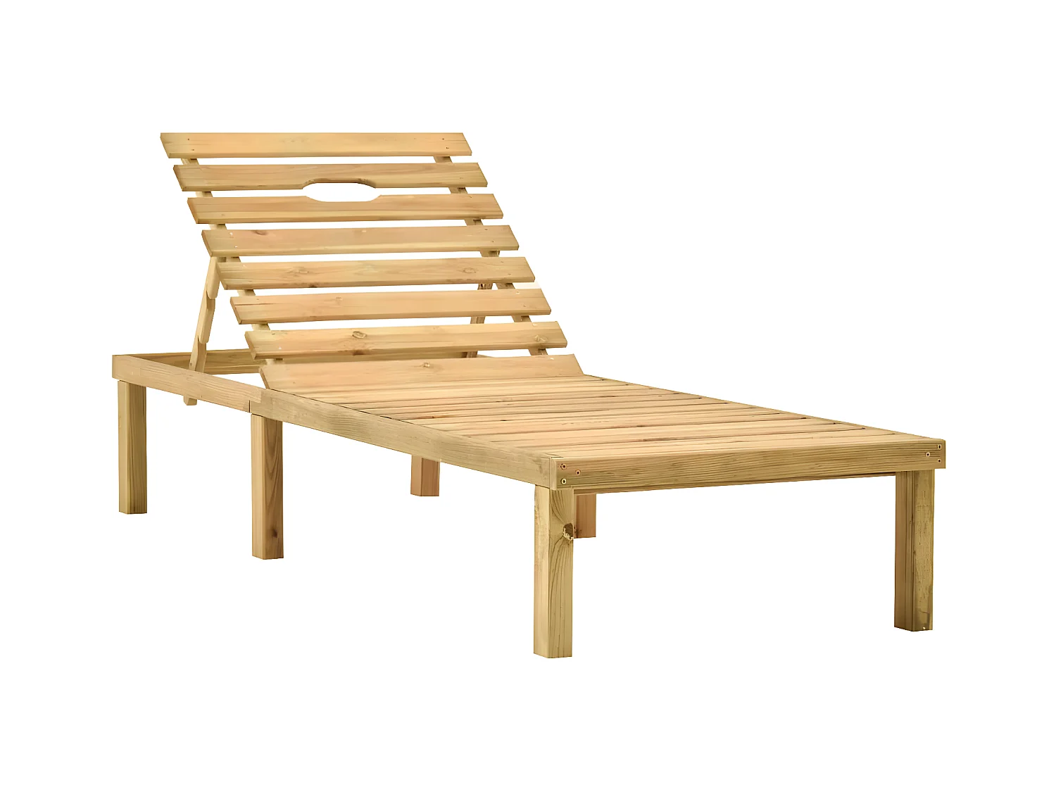 Tumbona de jardín con mesa y cojín de madera de pino impregnada ES93138