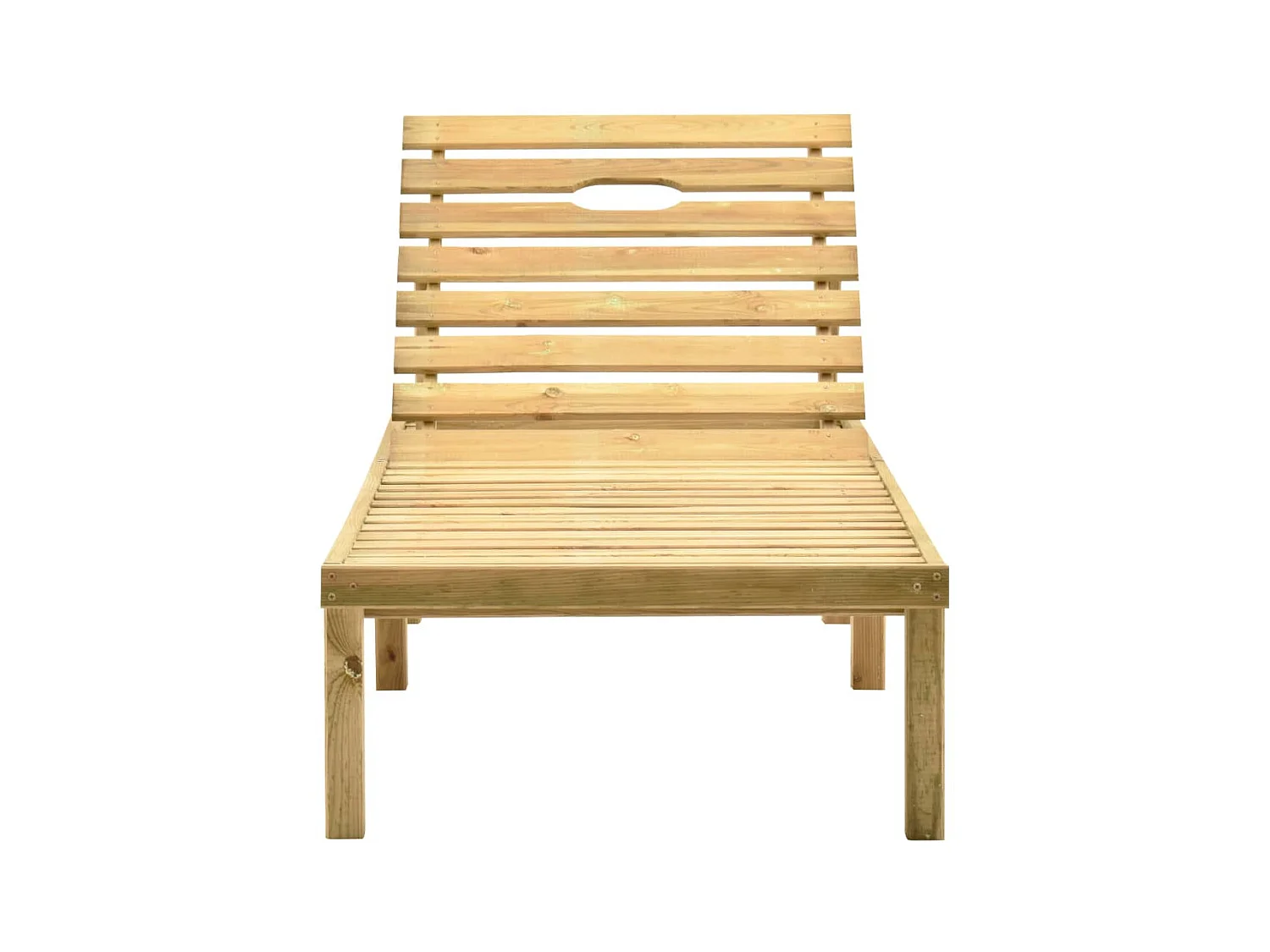 Tumbona de jardín con mesa y cojín de madera de pino impregnada ES93138