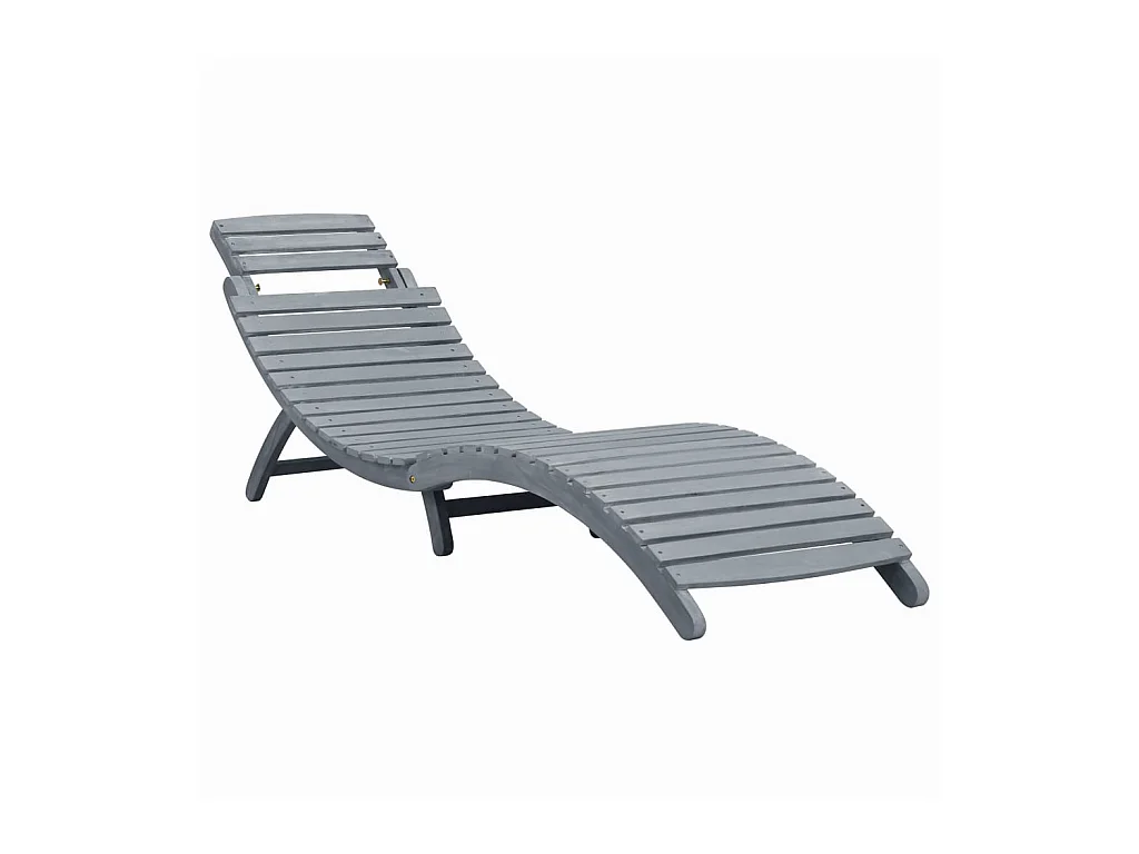 Bain de soleil avec coussin Gris Bois d'acacia solide SEF44046