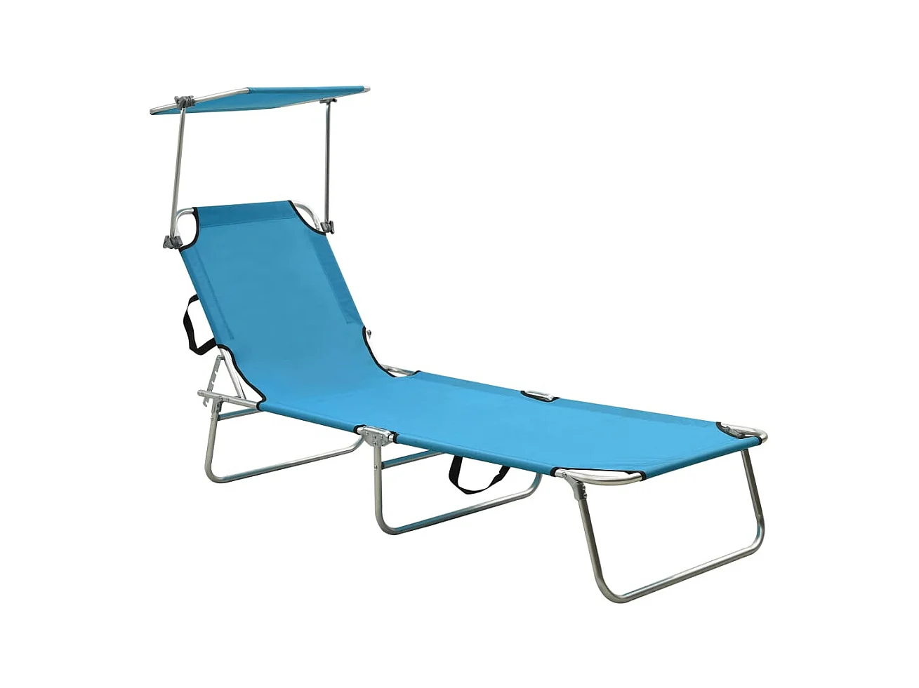 Bain de soleil pliable avec auvent Bleu Aluminium SEF80567