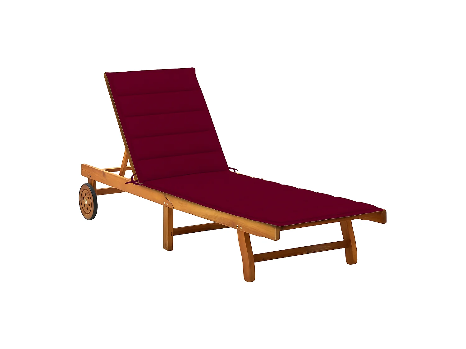 Bain de soleil avec coussin Bois d'acacia solide PEWV20065