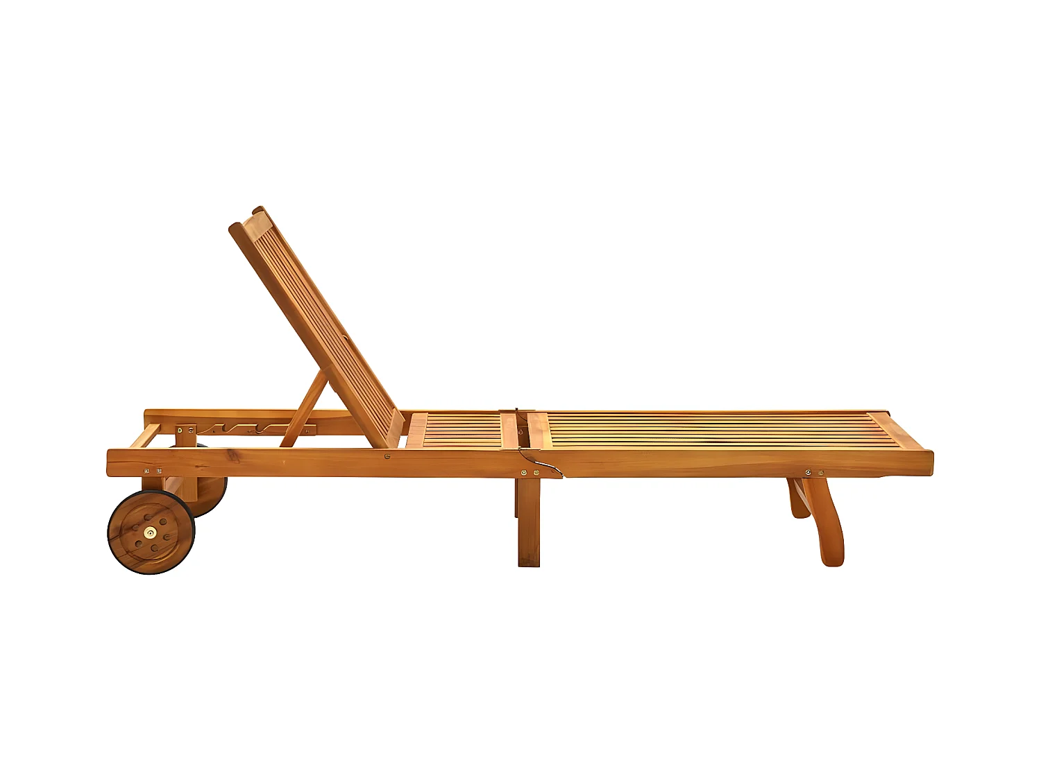 Bain de soleil avec coussin Bois d'acacia solide PEWV20065