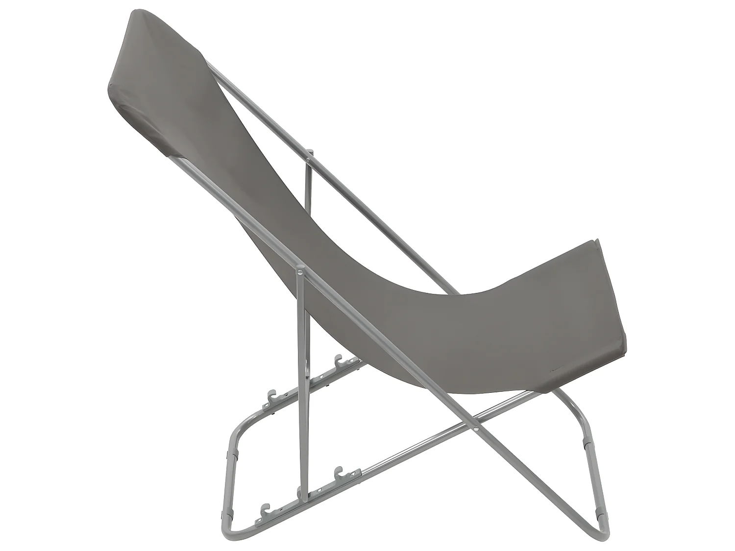 Bains de soleil pliables 2 pcs Acier et tissu oxford Gris SEF54163