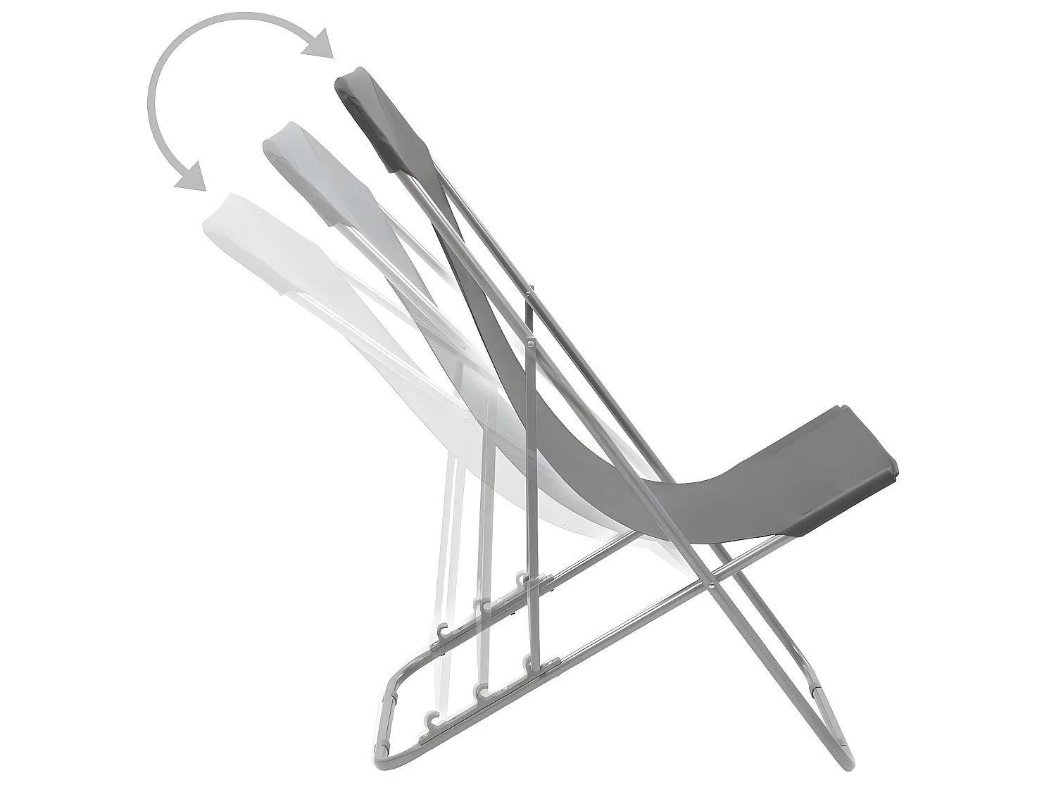 Bains de soleil pliables 2 pcs Acier et tissu oxford Gris SEF54163