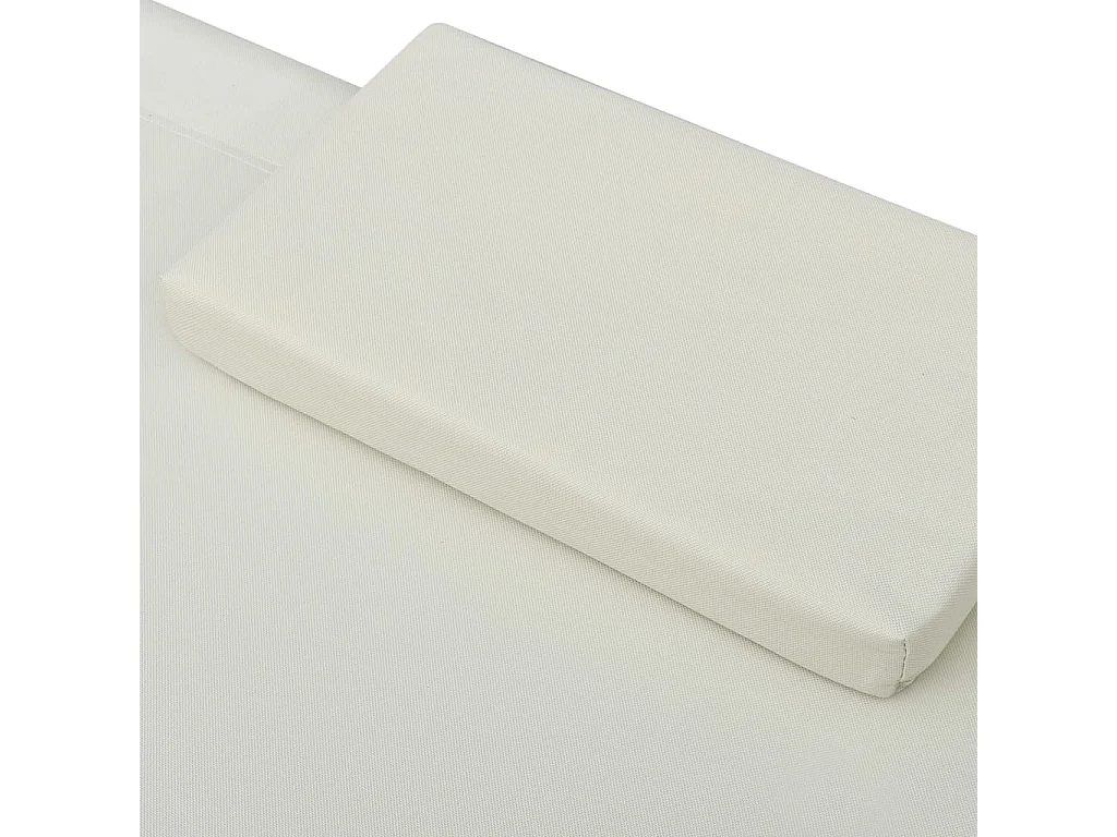 Bain de soleil de jardin avec auvent et oreiller Blanc crème SEF97489