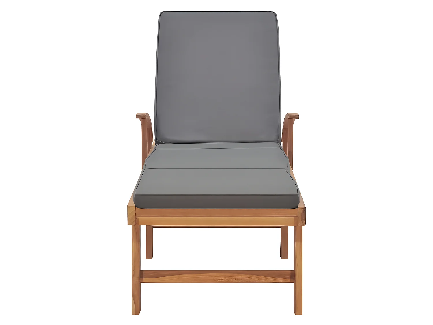 Bain de soleil avec coussin Bois de teck solide Gris foncé SEF44393