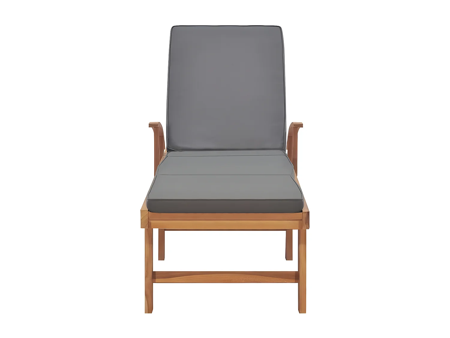 Bain de soleil avec coussin Bois de teck solide Gris foncé SEF44393