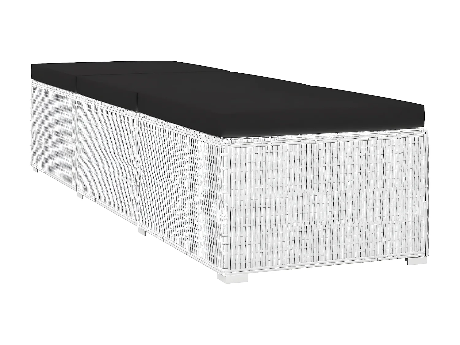 Bain de soleil et table à thé Résine tressée Blanc SEF97543