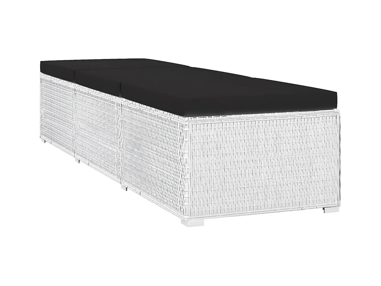 Bain de soleil et table à thé Résine tressée Blanc SEF97543
