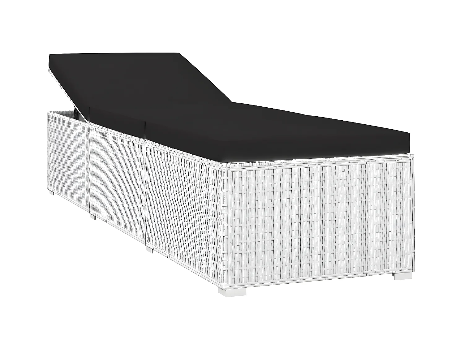 Bain de soleil et table à thé Résine tressée Blanc SEF97543