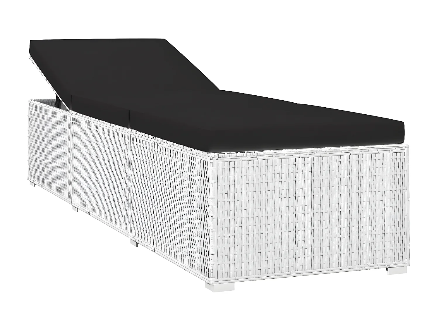 Bain de soleil et table à thé Résine tressée Blanc SEF97543