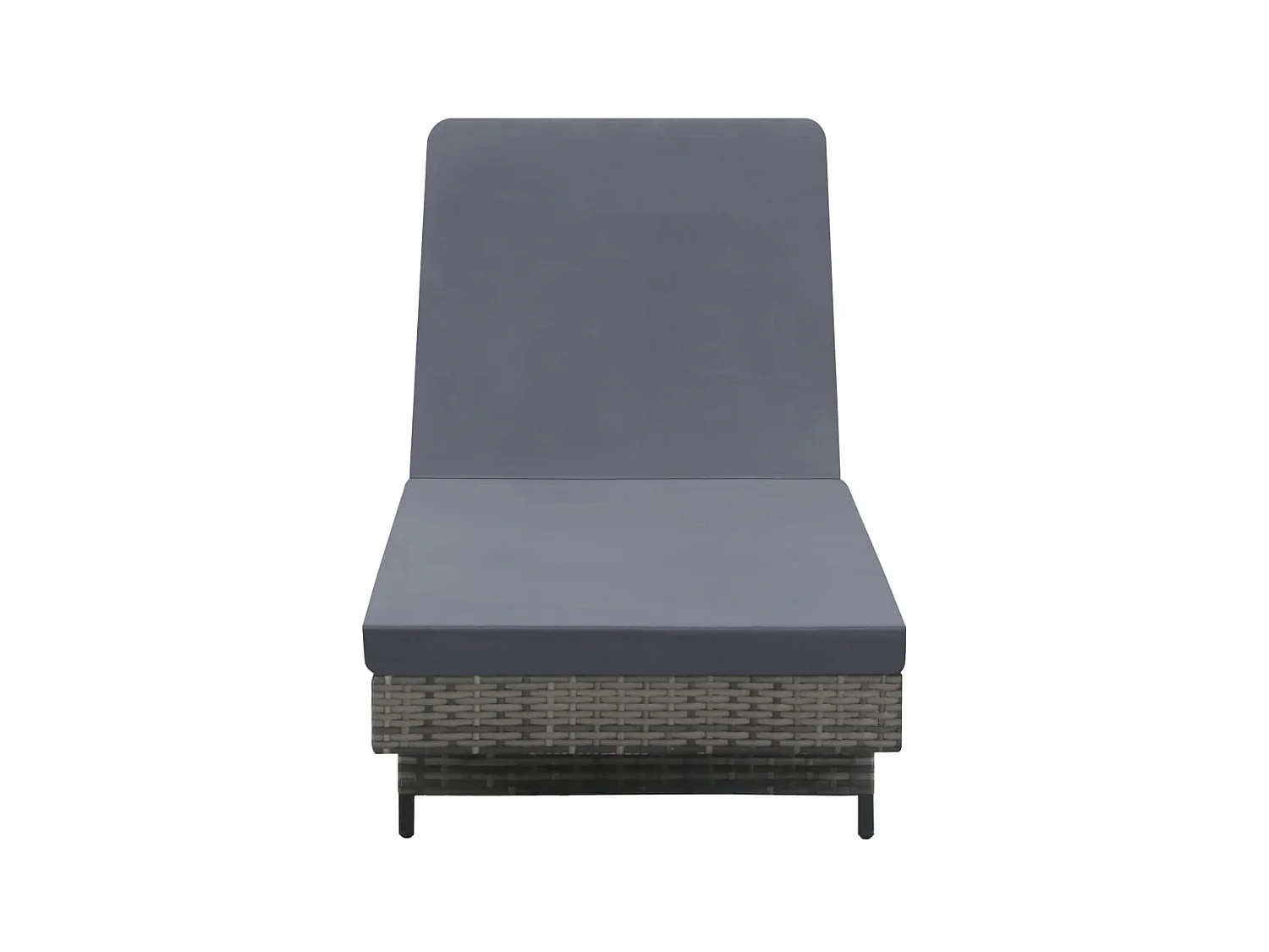 Bain de soleil avec roues et coussin Résine tressée Anthracite SEF30814