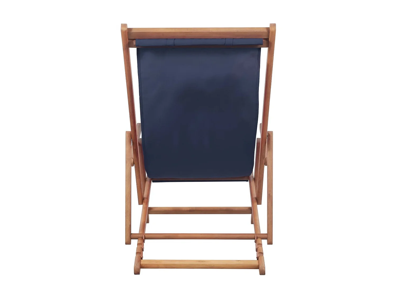 Silla de playa plegable de tela y estructura de madera azul ES92977