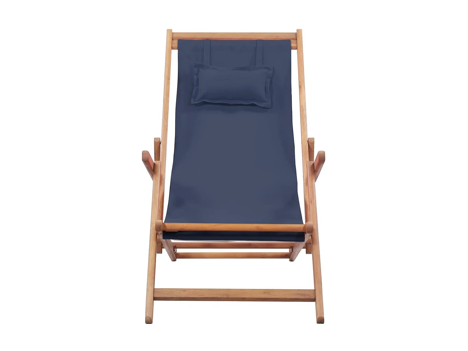 Bain de soleil pliable de plage Tissu et cadre en bois Bleu SEF51854