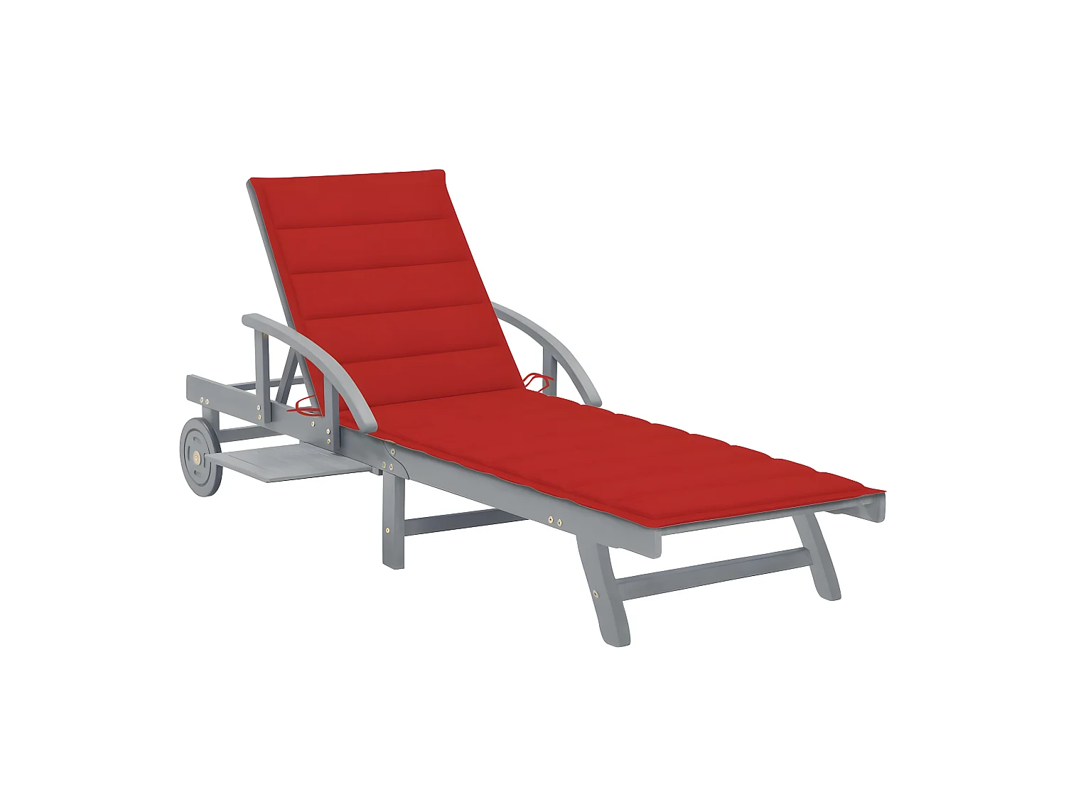 Bain de soleil avec coussin Bois d'acacia solide PEWV83787