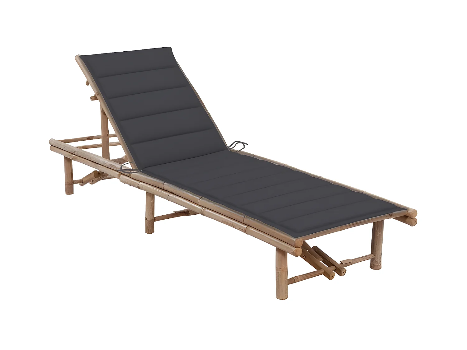 Bain de soleil de jardin avec coussin Bambou SEF95197