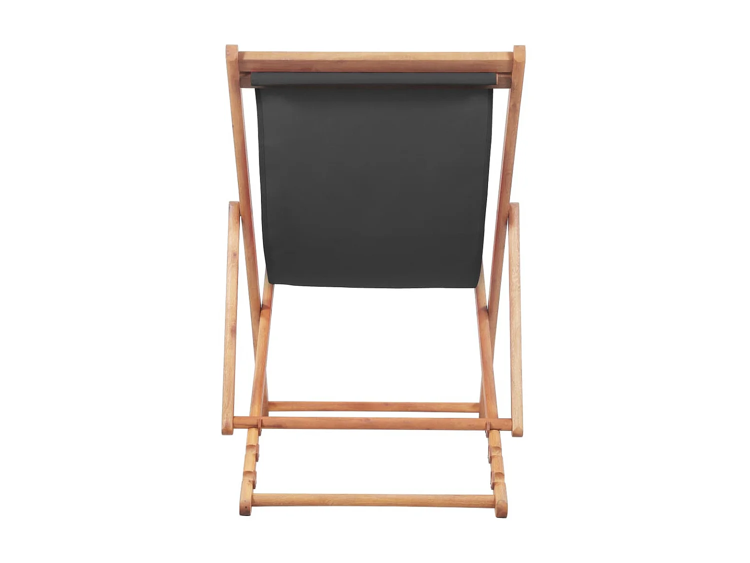 Bain de soleil pliable de plage Tissu et cadre en bois Gris SEF16447