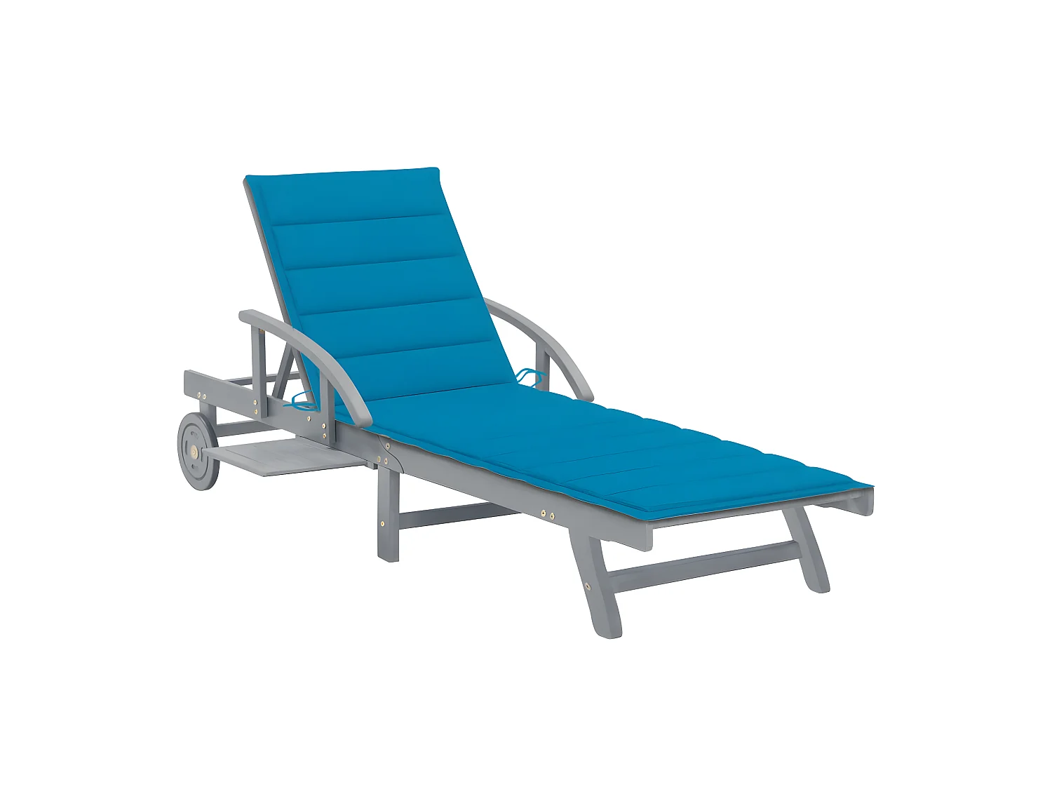Bain de soleil avec coussin Bois d'acacia solide PEWV22064