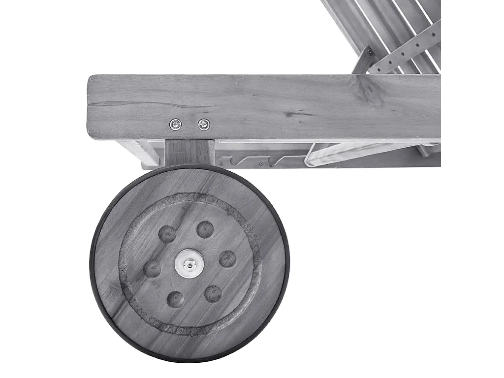 Ligbed met kussen massief acaciahout grijs NL535569