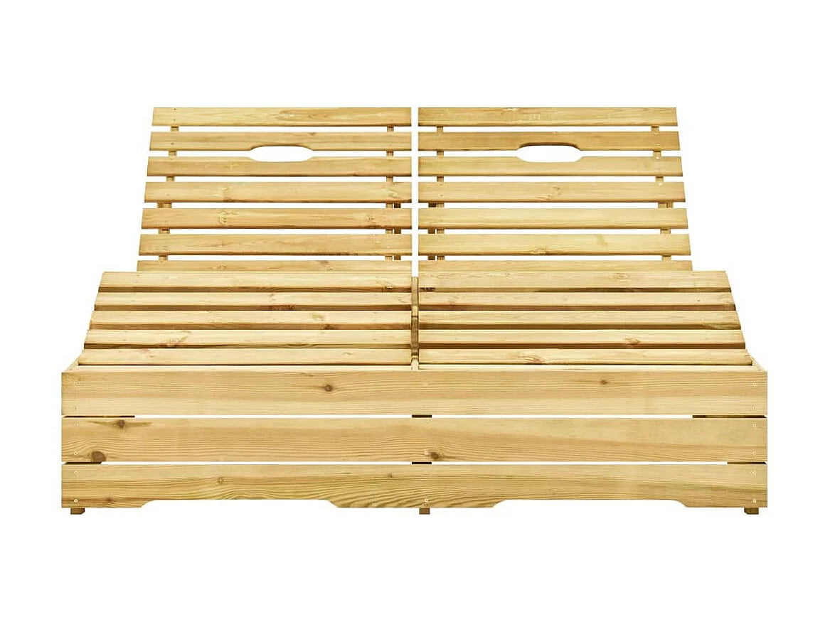 Bain de soleil double et coussin gris Bois de pin imprégné SEF56450