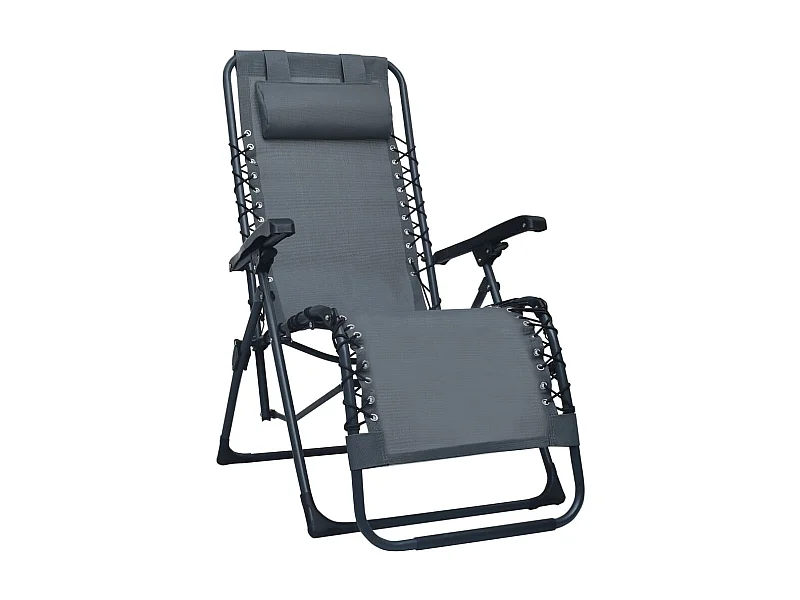 Cadeira de pátio dobrável textilene cinzento PT259323