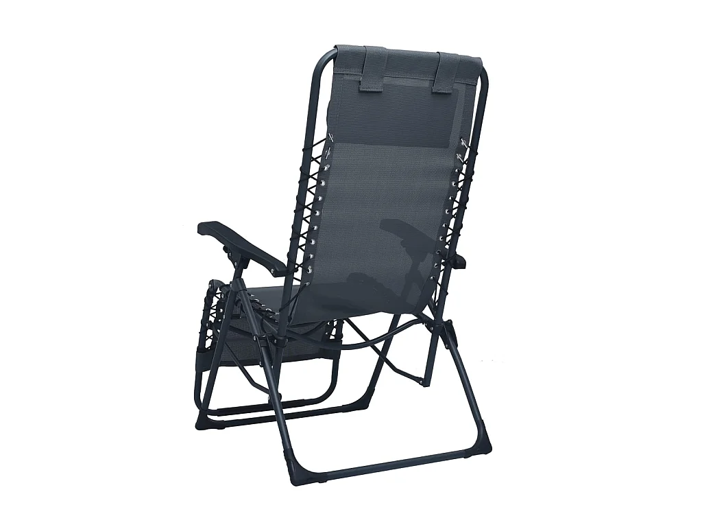 Tumbona plegable de terraza textileno gris ES74980