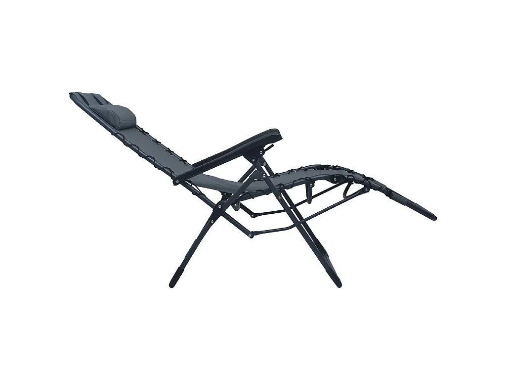 Tumbona plegable de terraza textileno gris ES74980