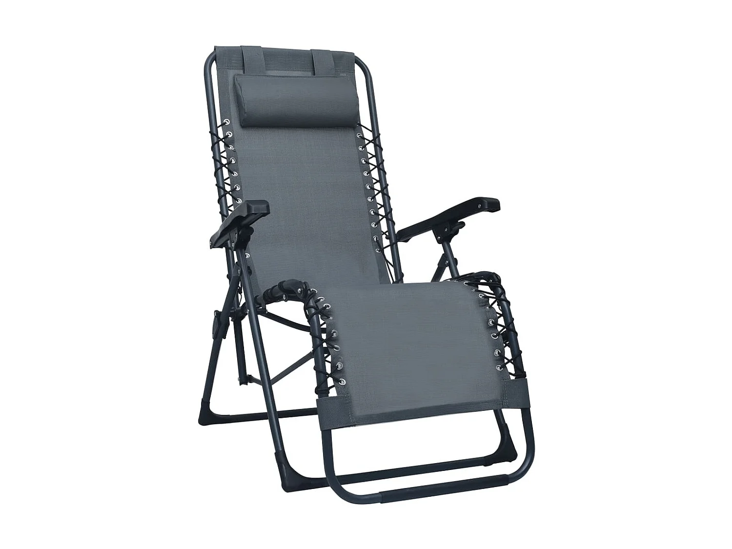 Tumbona plegable de terraza textileno gris ES74980