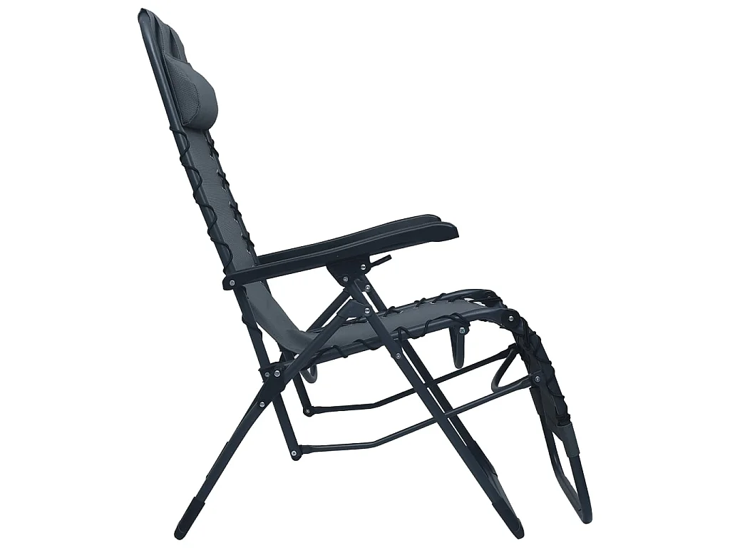 Tumbona plegable de terraza textileno gris ES74980