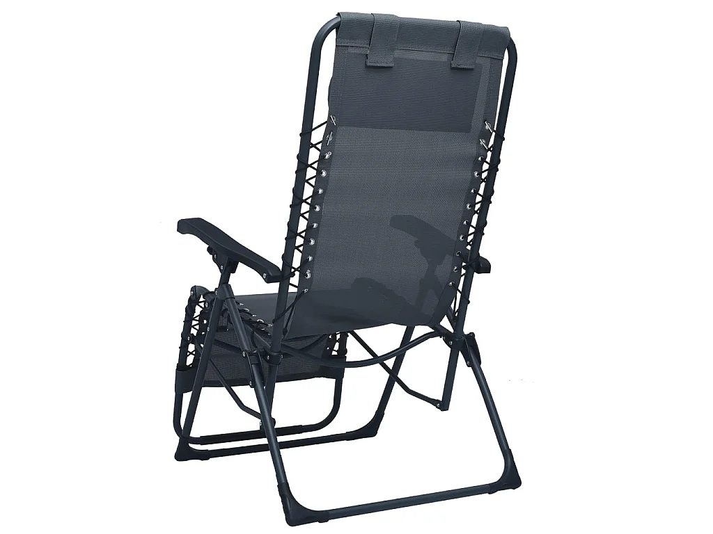 Tumbona plegable de terraza textileno gris ES74980