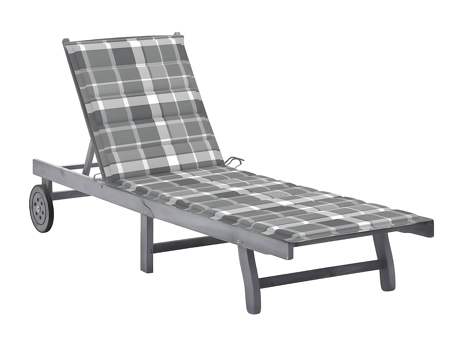 Bain de soleil de jardin avec coussin Gris Bois d'acacia solide SEF21896