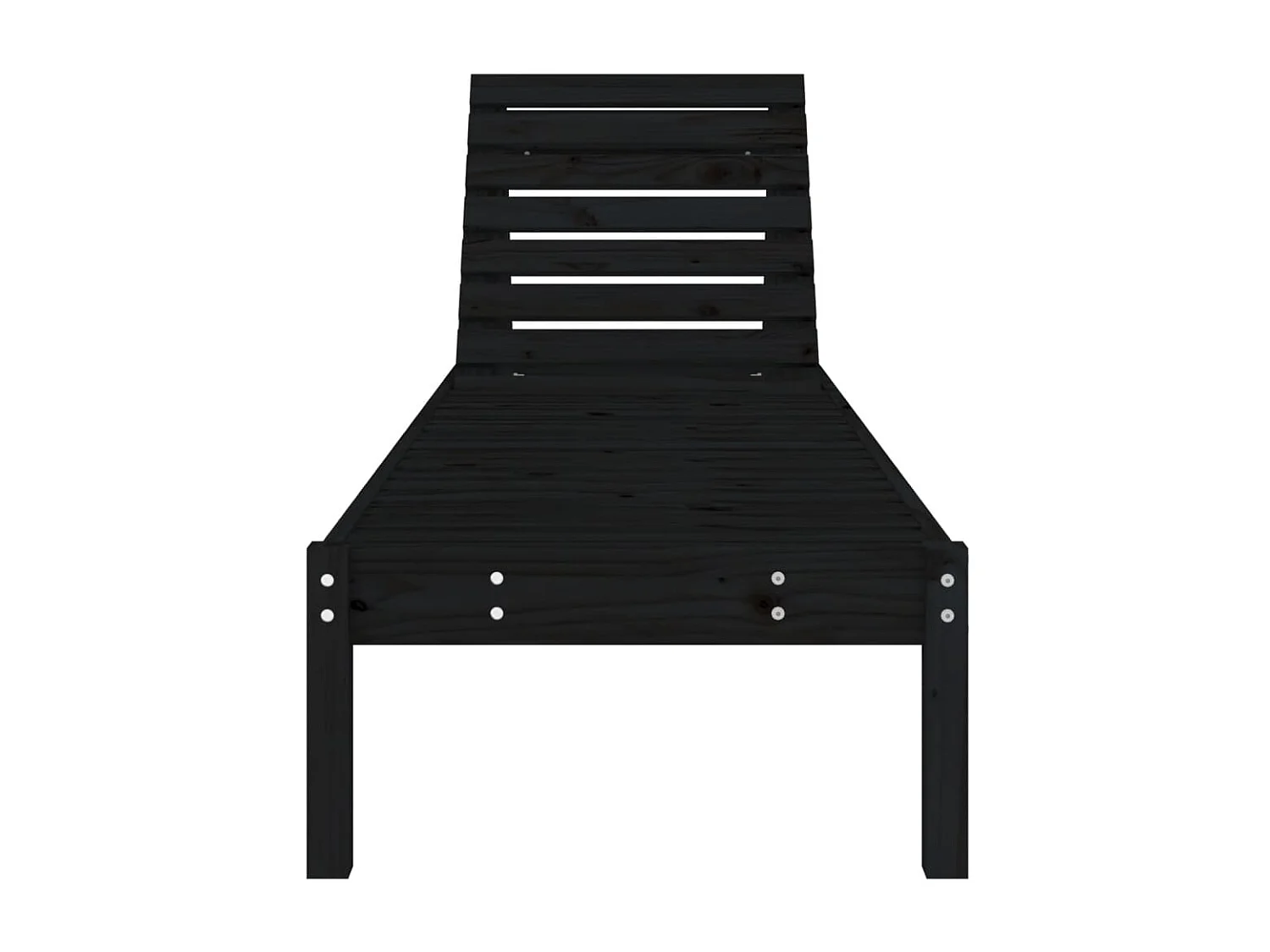 Bains de soleils 2 pcs noir 199,5x60x74 cm bois massif de pin SEF29007