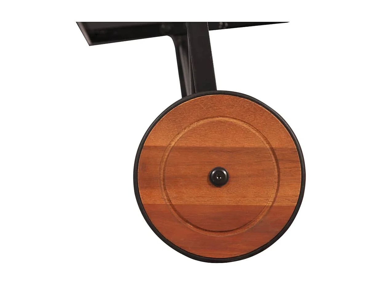 Tumbona ajustable de madera maciza de acacia y patas de acero ES29458