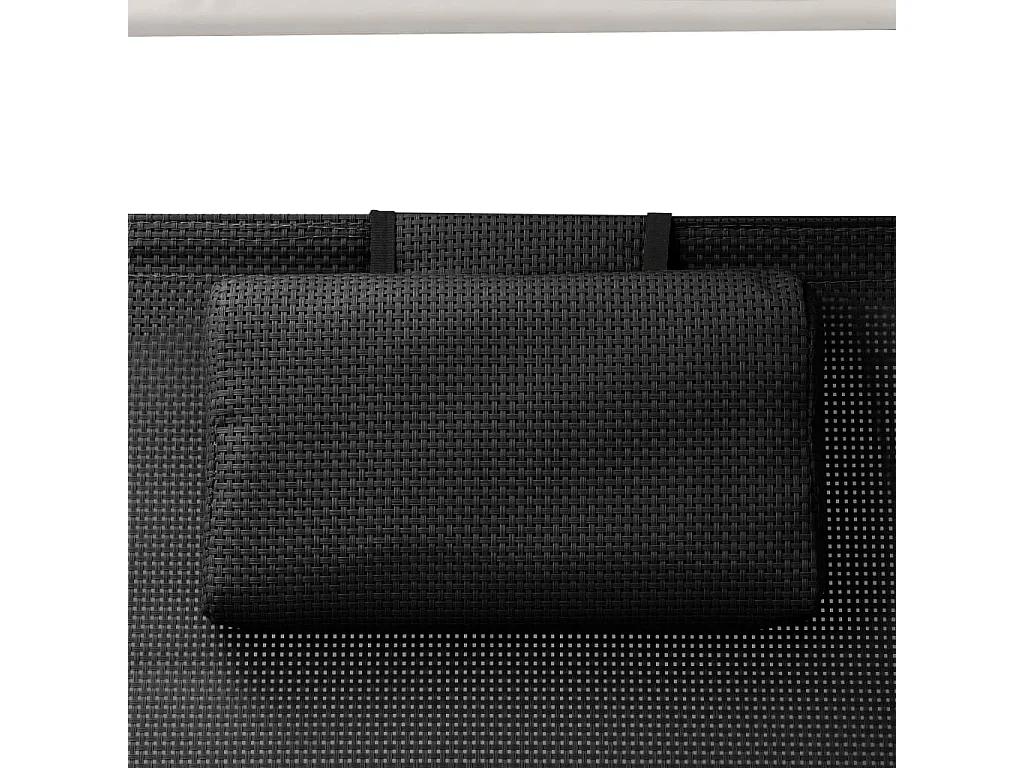 Tumbona doble con toldo textilene negra ES60156