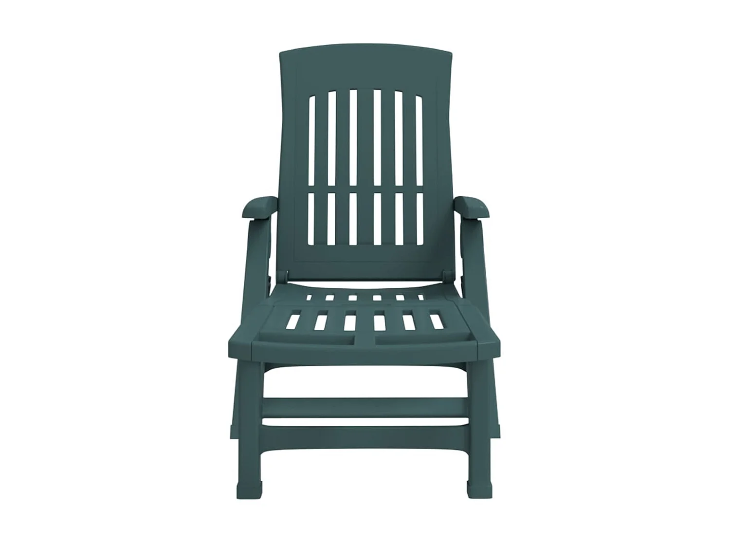 Tumbona plegable con ruedas PP verde ES77116