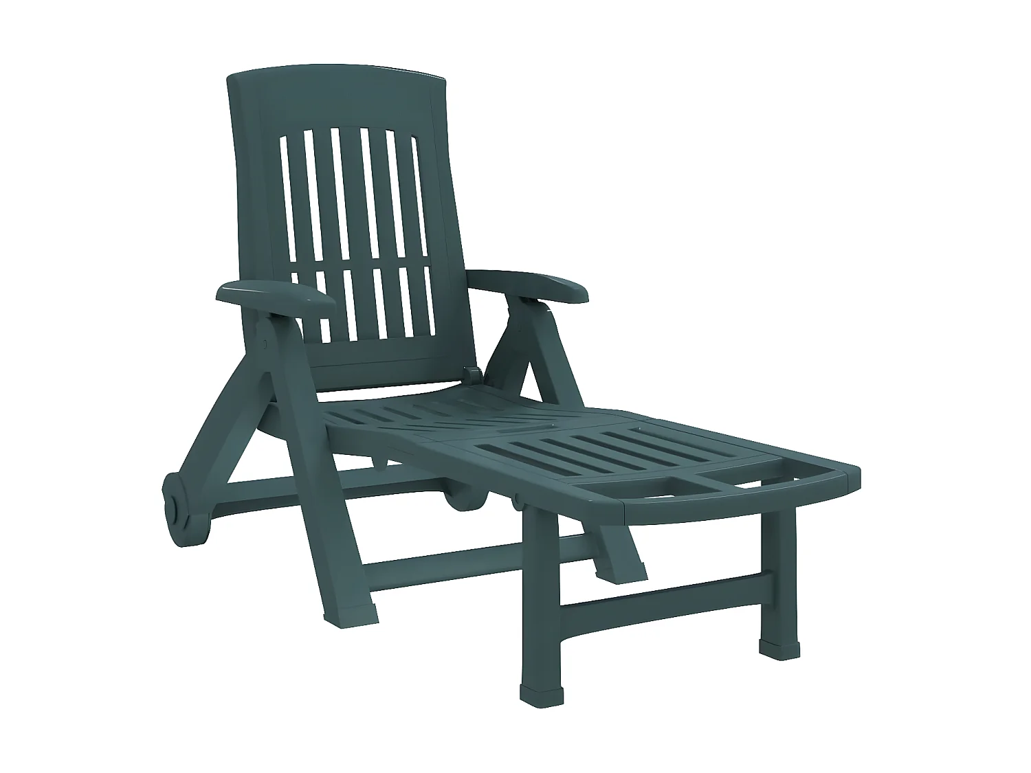 Bain de soleil pliable avec roues vert PP PEWV97676