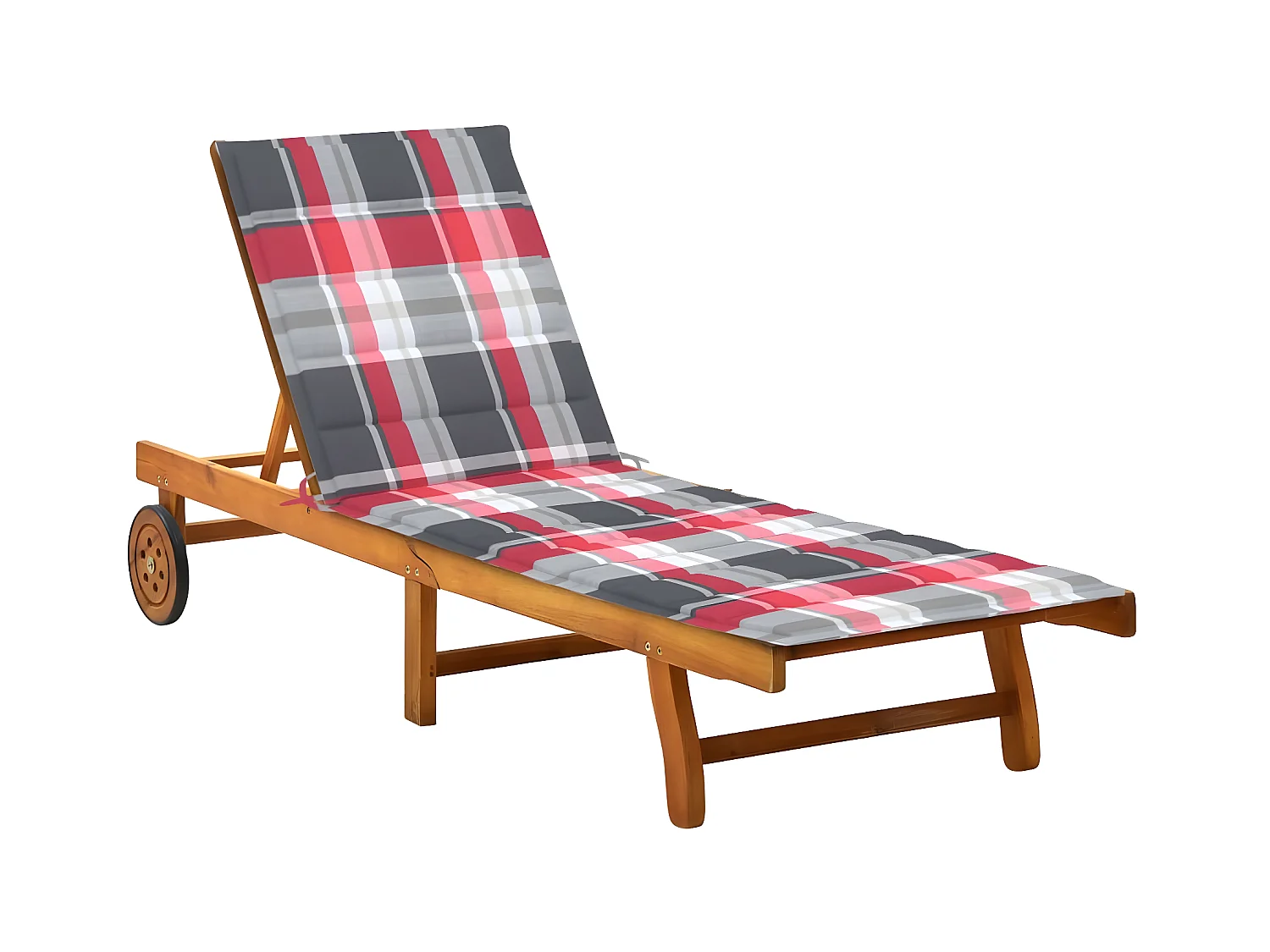 Bain de soleil de jardin avec coussin Bois d'acacia solide SEF98622