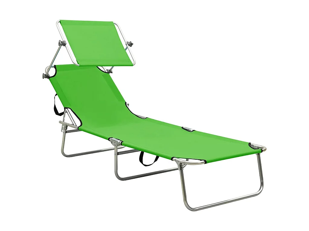 Bain de soleil pliable avec auvent Acier Vert pomme SEF59042