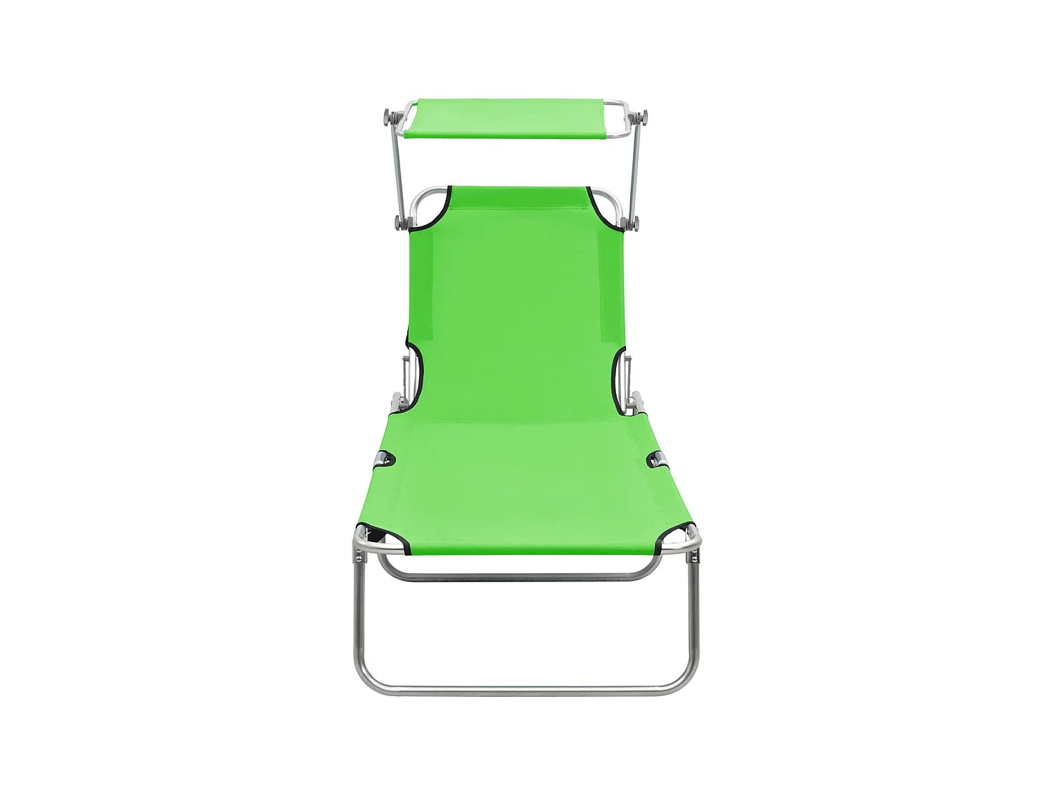 Tumbona plegable con toldo de acero verde manzana ES79885