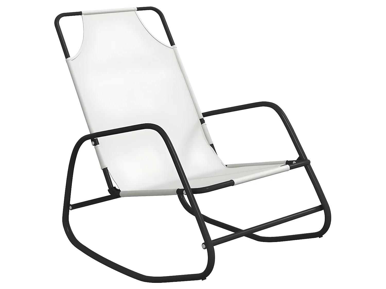 Bain de soleil à bascule Crème Acier et textilène SEF90202