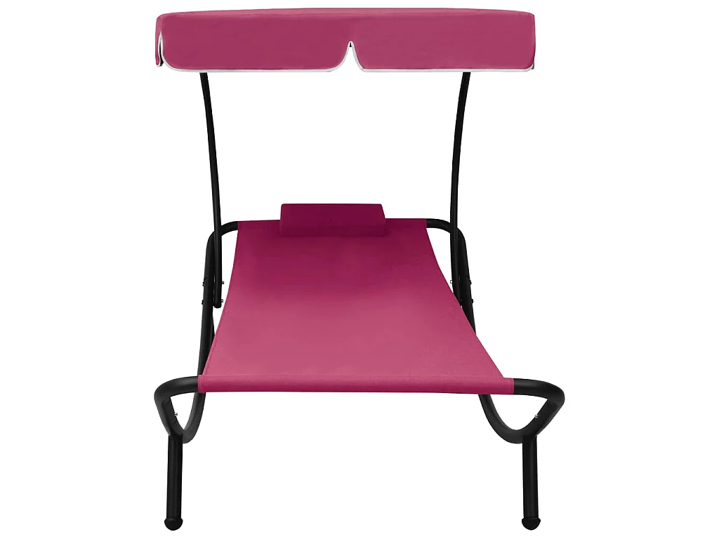 Bain de soleil avec auvent et oreiller Rose PEWV18047